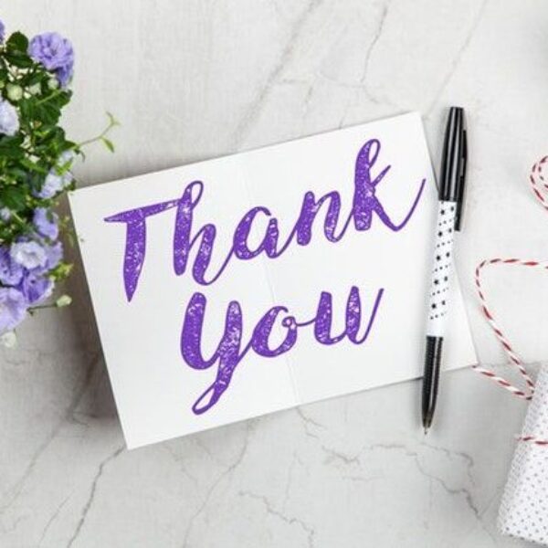 Appreciation message from +Anne and family
