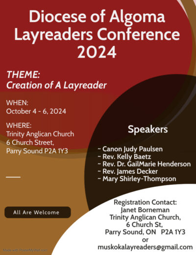 Layreaders Conference – October 4-6, 2024